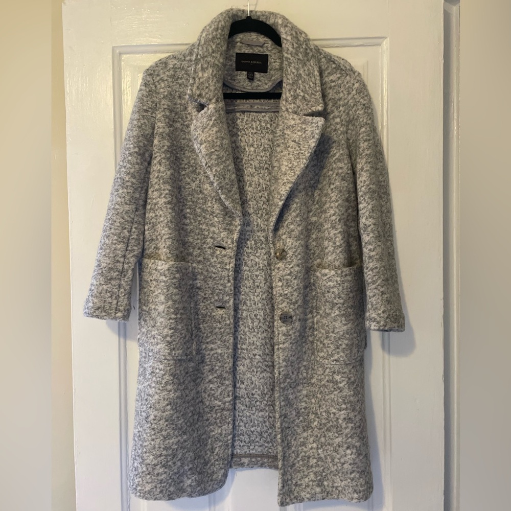 Banana Republic | Wool Blend Long Peacoat| Grey| Size: XXS petite